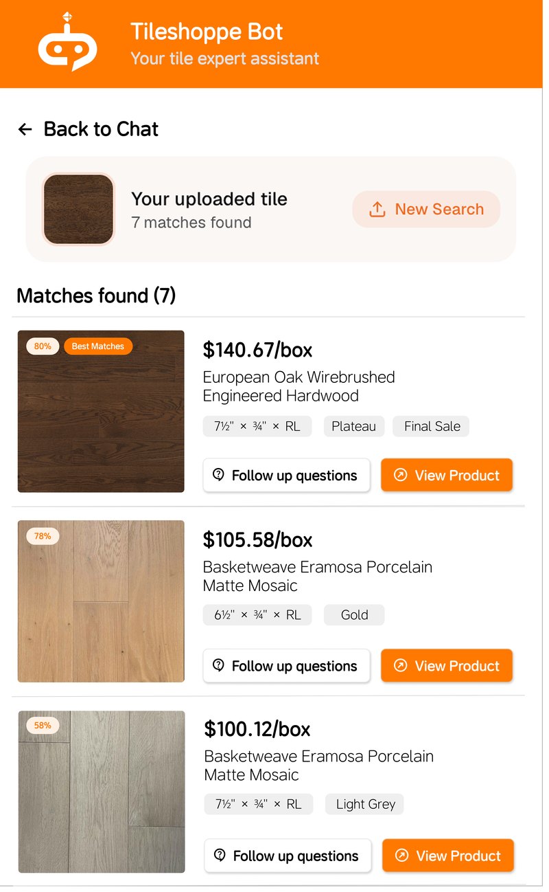 TILO photo-matching result cards